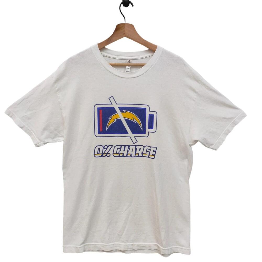 Y2K San Diego Chargers Top Tee Large Nfl Graphic T-Shirt White Size L